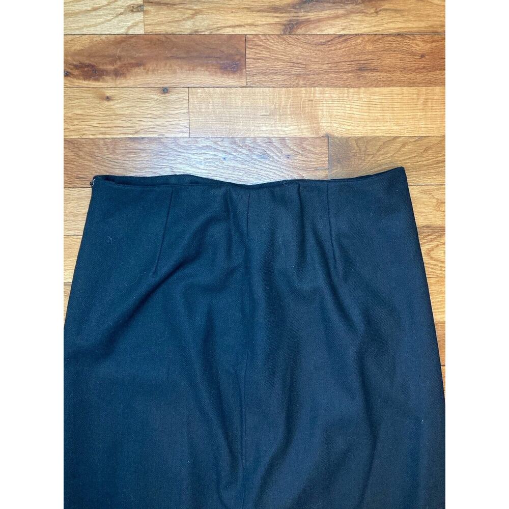 Eddie Bauer Maxi Skirt Womens Size 10 Long Lined Black Wool Blend Side Slit - Picture 2 of 7
